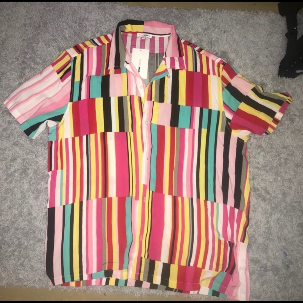 Fashionova Multicolored Striped Button Shirt! New